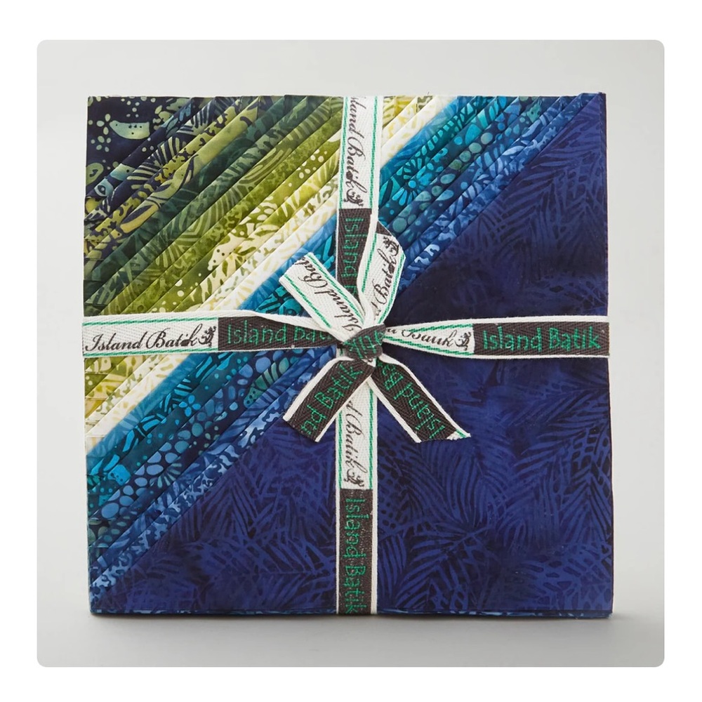 Turtle Cove Batiks cotton squares layer cake by Kathy Engle for Island Batik